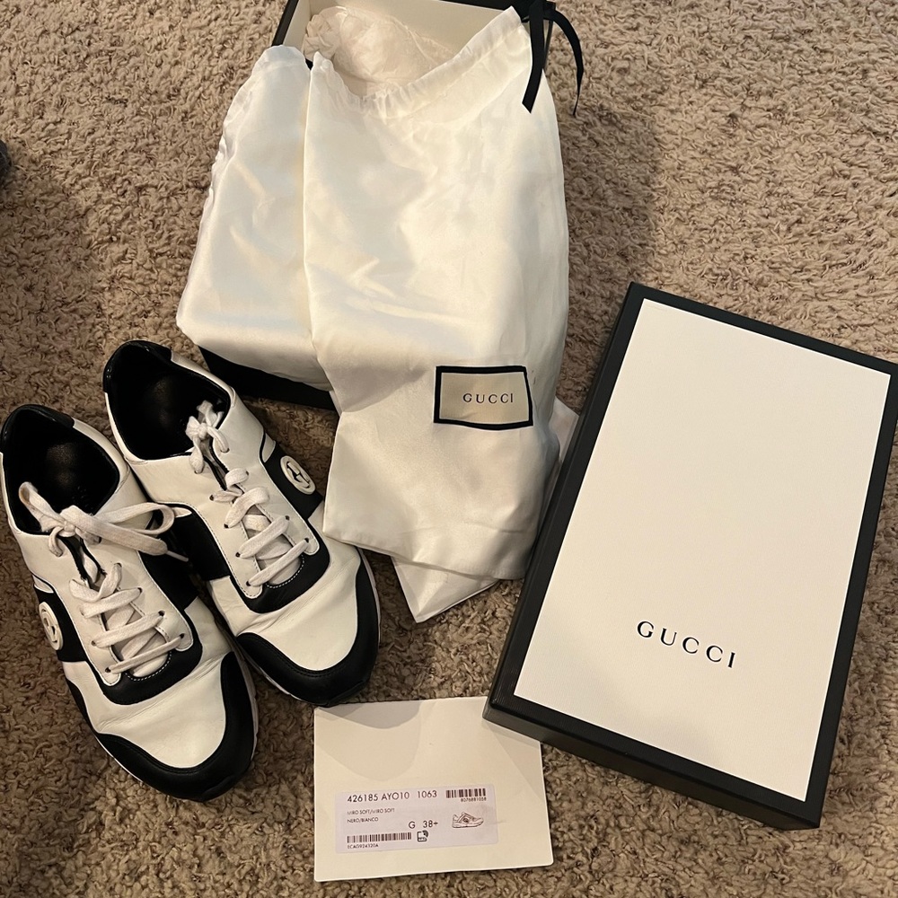 Gucci Miro Soft Black and White Sneakers